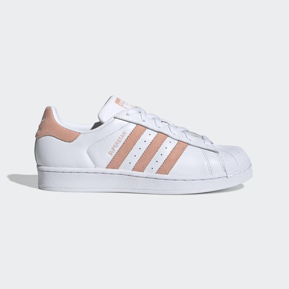 Adidas Women's Superstar Shell Toe Originals Shoes White/Pink/Black Ireland EF9249